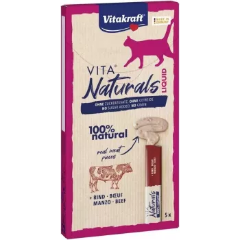 Flüssiges Katzenfutter Vitakraft Naturals Rind-Paste 75 g Beutel, getreidefrei, glutenfrei, frei von Konservierungsstoffen