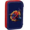 Federmäppchen Kids Euroswan 2-Reißverschlüsse mit Zubehör Spiderman rot-blau