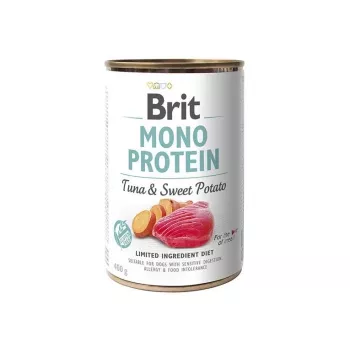 Nassfutter für Hunde Brit Mono Protein Tuna with sweet potato 400 g — Einzelprotein, vollständige Dosenmahlzeit