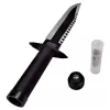 Feststehendes Survival-Messer Filmklassiker Rambo I CC-H1 – 360 mm gesamt, 225 mm gezahnte Stahlklinge, schwarze Lederscheide