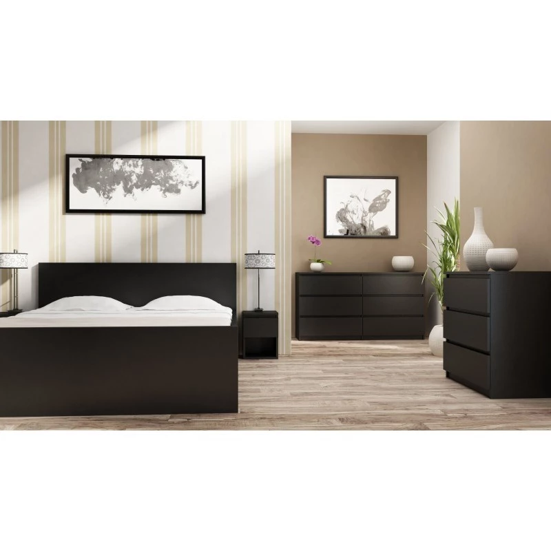 Kommode top e shop M3 CZERŃ — 3 Schubladen, Spanplatte, 700×400×770 mm, schwarz