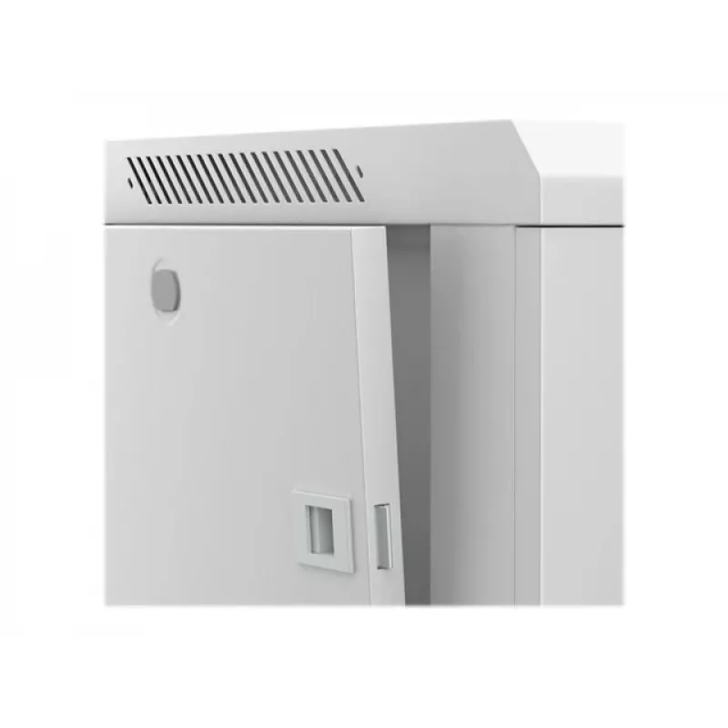 NETRACK 019-180-66-021 Wand-/Hängeschrank 19 Zoll 18 U/600 mm Glastür grau abnehmbare Seitenwände