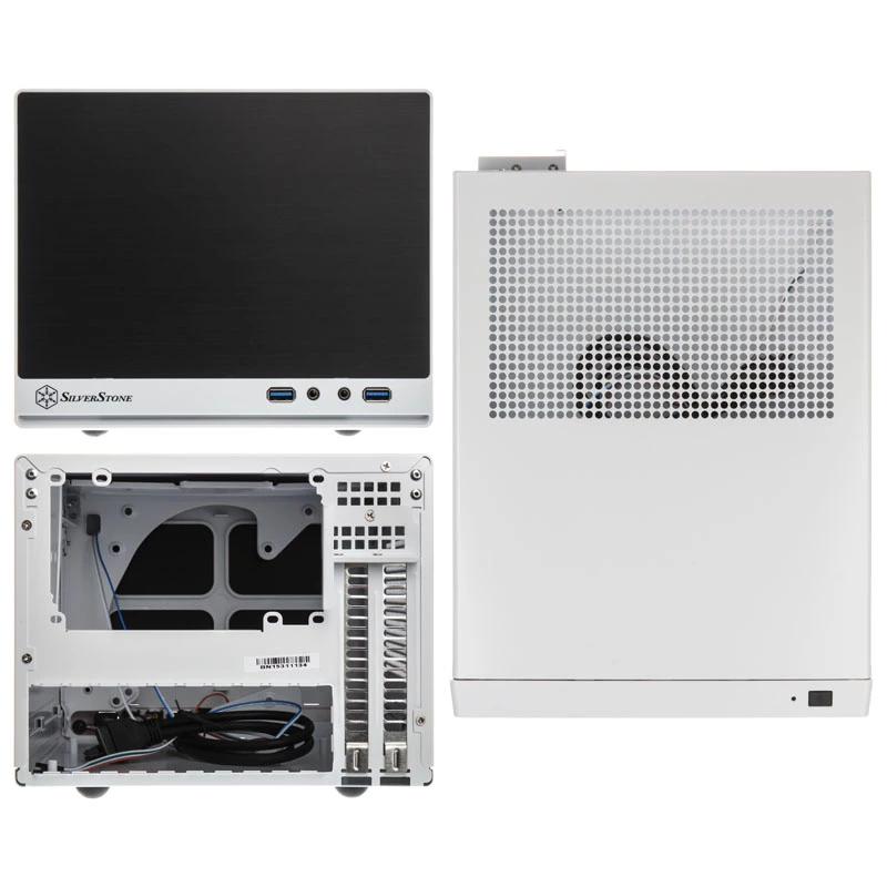 SilverStone SUGO SG13 - Desktop - Mini-DTX - ohne Netzteil (AT / PS/2) - Schwarz, Weiß - USB/Audio (SST-SG13WB-Q)
