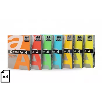 Farbpapier Double A, 80 g, A4, 500 Blatt, Rainbow 5, 5 Farben