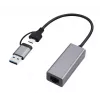 USB 3.1 Type-C Gigabit-Netzwerkadapter Gembird A-USB3AC-LAN-01 — 1× RJ-45, 1000 Mbit/s, USB 3.2 Gen 1, Metallgehäuse, grau