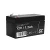 Versiegelte Blei-Säure (VRLA) Batterie Grün Cell AGM17 12 V 1,2 Ah — 52 mm Höhe, 43×97 mm, 0,5 kg