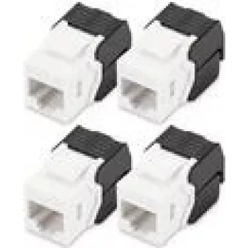 Digitus CAT 6 Keystone Jack ungeschirmt 4 Stück Flach Schwarz Weiß RJ-45