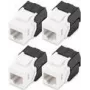 Digitus CAT 6 Keystone Jack ungeschirmt 4 Stück Flach Schwarz Weiß RJ-45