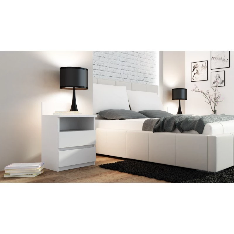 Topeshop M1 BIEL MAT nightstand/Nachttisch 2 Schublade(s) weiß