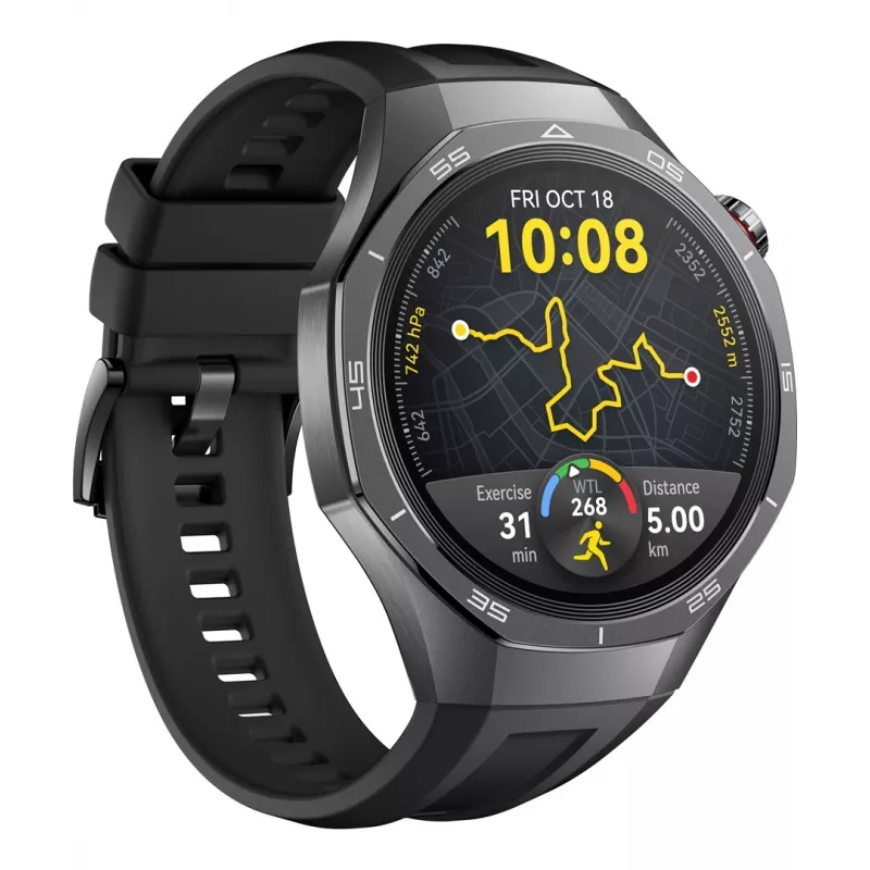 Smartwatch HUAWEI WATCH GT5 Pro 46mm — 1,43 Zoll AMOLED, GPS, 524 mAh, Titangehäuse, schwarzes Armband