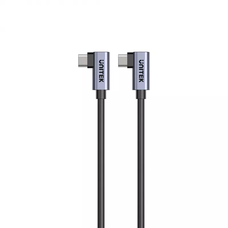 USB‑C-Kabel Unitek C14147ABK01 90°–90° PD 100W 0,5 m, abgewinkelt-zu-abgewinkelt, schwarz