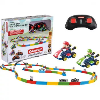CARRERA RC Tischrennen Mario Set 370430015 – 2,4 GHz Tischplatten-RC Mario & Luigi