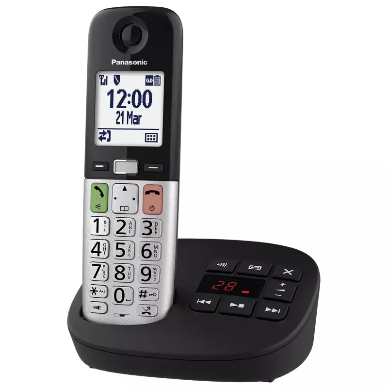DECT-Telefon Panasonic KX-TGU430 schnurloses Handgerät, Freisprechfunktion, Anruferkennung, 2,4-Zoll-Display, 1000-Einträge-Telefonbuch, grau/schwarz