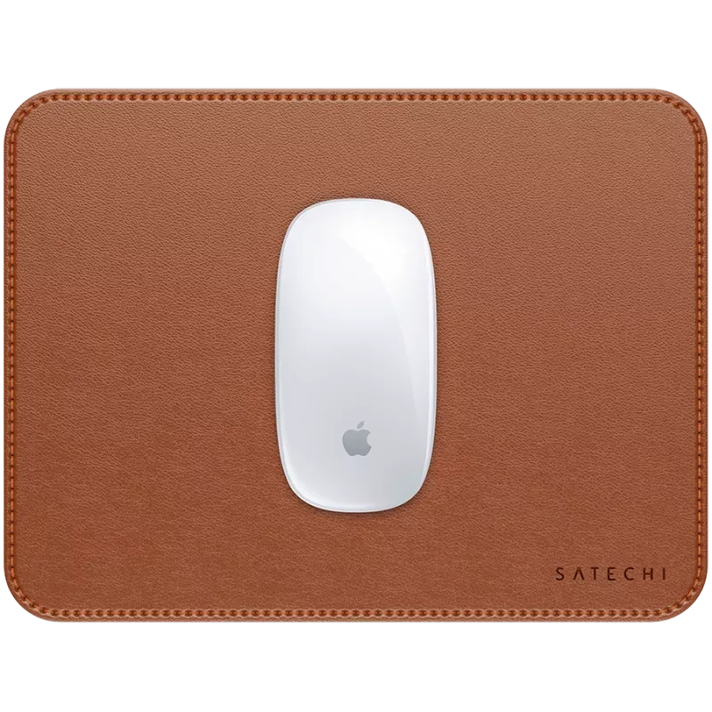 Satechi Premium Mauspad – Mauspad aus veganem Leder (braun)