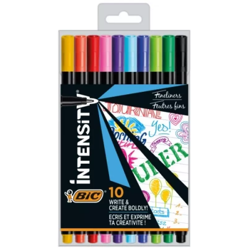 BIC Fineliner INTENSITY FINE BCL mehrfarbig, Set 10 Farben CEL1011727