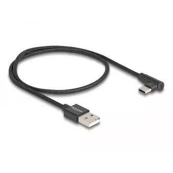 DeLOCK USB 2.0 Kabel Typ-A Stecker auf USB Typ-C Stecker abgewinkelt 0,5 m schwarz