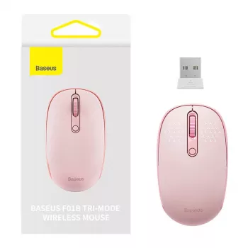 Kabellose Maus Baseus F01B Tri-Mode 2.4G BT5.0 1600 DPI (pink)