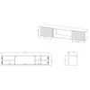 Cama RTV-Schrank TULA 183x35x37 schwarz matt + schwarz Kamin