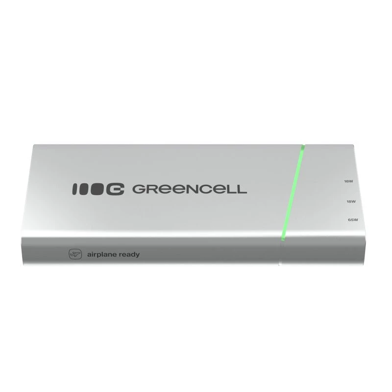 Tragbarer Akku Grün Cell BPLGC20P 20800 mAh Lithium-Ionen, USB-C PD 65W, 2x USB-C + 1x USB-A, Aluminiumgehäuse