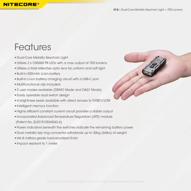 Nitecore TIP SE Schwarz Hand-Taschenlampe LED