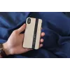 Smartphone-Hülle man and wood für iPhone X/XS – schwarzes Leder