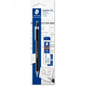 Graphitstift Staedtler 7785ABK25D HB sechskant schwarz/silber, 1 Stück