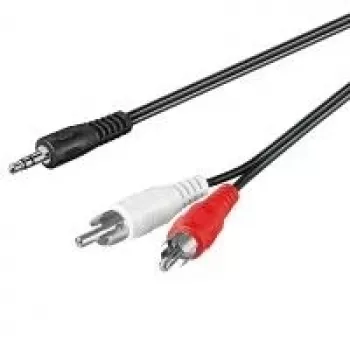 Wentronic Goobay 3,5-mm-Klinken-/Cinch-Adapterkabel HQ, Schwarz, 0,5 m - 3,5-mm-Klinkenstecker (3-polig, Stereo) > 2x Cinch-Stecker (Audio links/rechts) (51701)