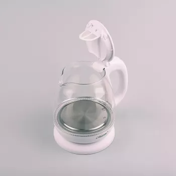 Elektro-Wasserkocher Maestro MR-055 Weiß — 1 L, 1100 W, Glasgehäuse, Hintergrundbeleuchtung, Wasserstandsanzeige
