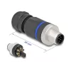 DeLOCK M12 Steckverbinder A-codiert 8-polig Stecker Schraubanschluss