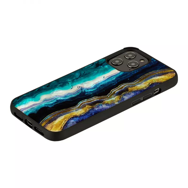 Schutzhülle iKins für Apple iPhone 12 / 12 Pro — Lila-Achat-Muster