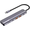 USB-Typ-C-Hub CANYON DS-17 — HDMI, USB 3.2 Gen 1 A, USB-C, MicroSD, 10000 Mbit/s, grau