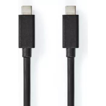 Nedis USB-Kabel | USB 3.2 Gen 2x2 | USB-C™-Stecker – USB-C™-Stecker | 100 W | 4K@60Hz | 20 Gbit/s | vernickelt | 1,00 m | Rund | PVC | Schwarz | Box