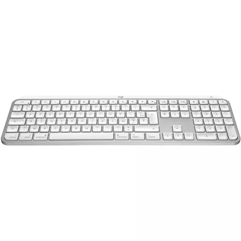 Logitech Master Series MX Keys S für Mac - Tastatur - Vollformat - hintergrundbeleuchtet - kabellos - Bluetooth LE - AZERTY - Französisch - Hellgrau (920-011626)