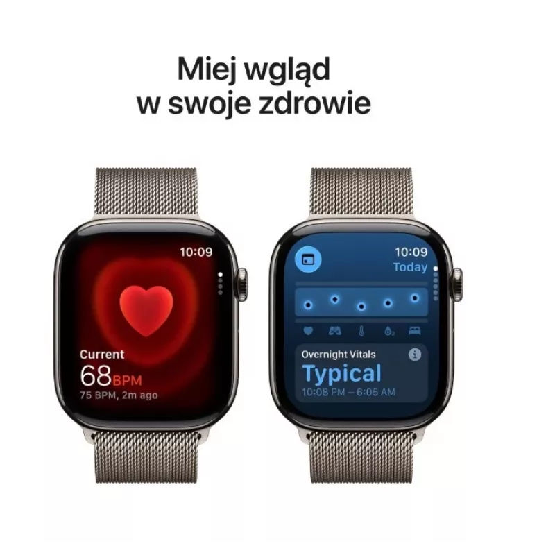 Apple Watch Series 11 GPS + Cellular 42mm Natural Titanium Gehäuse mit Natural Milanese Loop