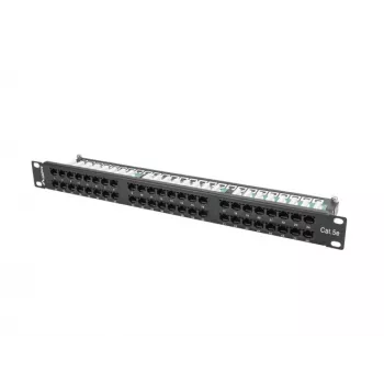 Patchpanel LANBERG PPU5-1048-B 1U, 48 Ports Cat5e, schwarz, 445×102×44,5 mm