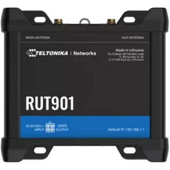 Mobilfunk-Router Teltonika RUT901 — 4x Fast Ethernet LAN, 3G/4G LTE, Wi‑Fi 4 (802.11n), 4 externe Antennen, Aluminiumgehäuse