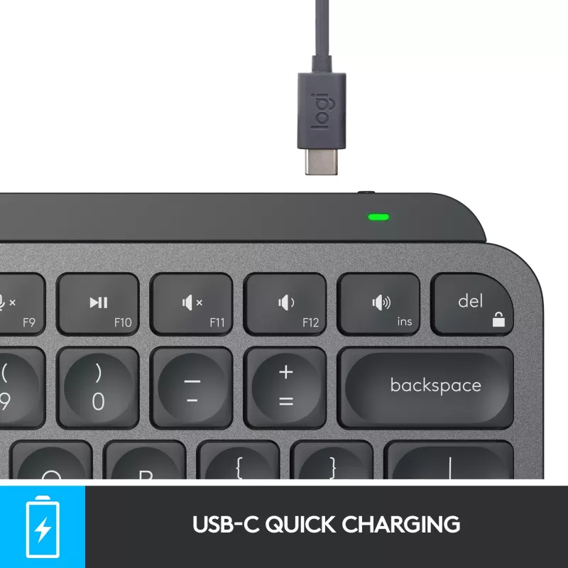 Logitech MX Keys Mini - Tastatur - hintergrundbeleuchtet - Bluetooth - QWERTZ - Schweizer Layout - Graphite (920-010485)