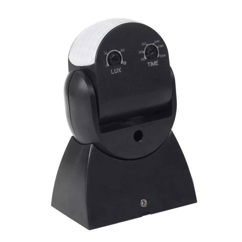 Passiver Infrarot (PIR) Bewegungsmelder MACLEAN MCE201B — kabelgebundener Wandsensor, 12 m Reichweite, schwarz