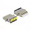 Optischer Koppler DeLOCK 86904 LC Quad Buchse auf LC Quad Buchse Multimode beige