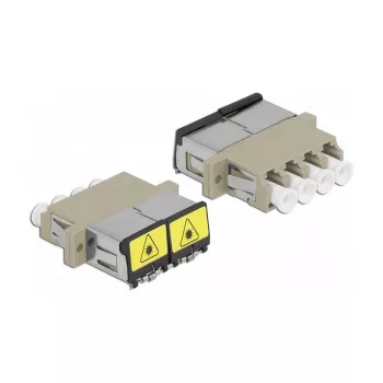 Optischer Koppler DeLOCK 86904 LC Quad Buchse auf LC Quad Buchse Multimode beige