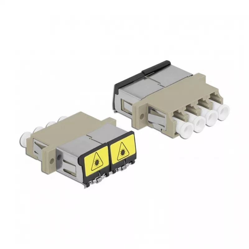 Optischer Koppler DeLOCK 86904 LC Quad Buchse auf LC Quad Buchse Multimode beige