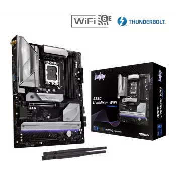 Motherboard ASRock B860 LiveMixer WiFi — Intel B860, LGA 1851, ATX, DDR5, 4 DIMM, Wi‑Fi 6E, 2.5Gb LAN