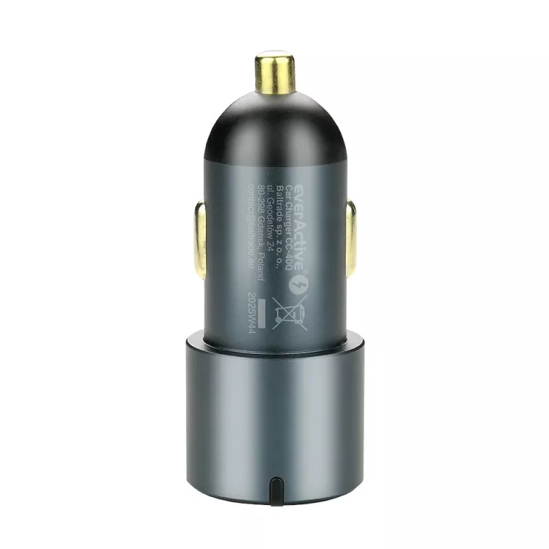 Auto-Ladegerät everActive CC-40Q QC3.0 60W, USB-Autoadapter zum Laden mobiler Geräte