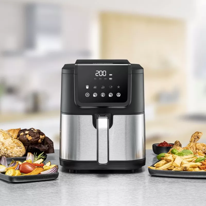 Heißluftfritteuse Rommelsbacher FRH 1500 — 5 L, 1500 W, Edelstahl/Schwarz
