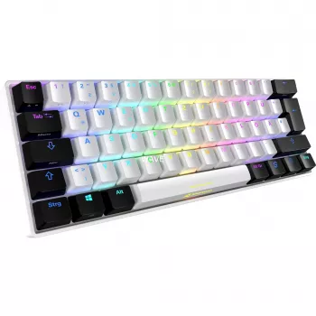SKILLER SGK50 S4, Gaming-Tastatur Weiß/Schwarz, PT-Layout, Kailh Red