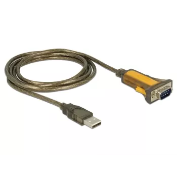 Serielles Kabel DeLOCK 65840 USB Typ-A DB-9 1,5 m Schwarz Gelb