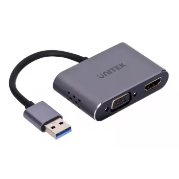UNITEK V1304A Videokabel-Adapter 0,15 m USB Typ-A HDMI + VGA (D-Sub) Grau