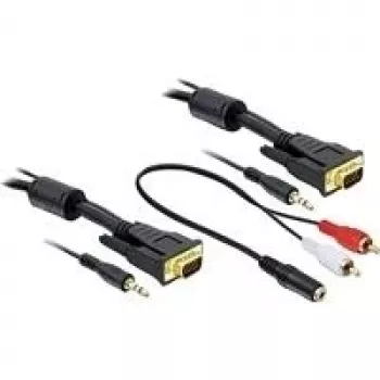 Video-Kabeladapter DeLOCK 84452 2 m VGA D-Sub 3,5 mm Schwarz
