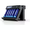 XTAR MC6C Ladegerät Multi-Slot intelligentes Ladegerät für zylindrische Li-Ion-Zellen, 6 Schächte, unterstützt 18650/21700/AA, 5V Eingang, schwarz