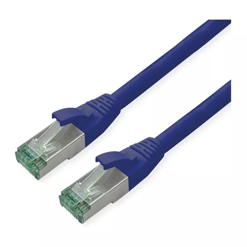 ROLINE RM Patchkabel Cat.6A S/FTP (PiMF), Blau, 0,5 m